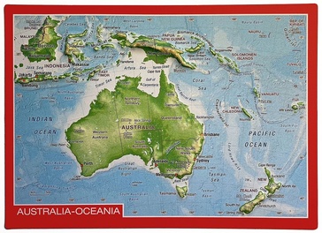 Ansichtkaart Australia met reliëf | GeoRelief