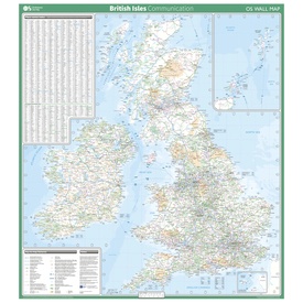 Wandkaart British Isles Communication | 93 x 104 cm | Ordnance Survey