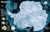Antarctica Satellite Map, 78 x 50 cm