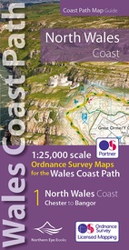 Wandelkaart North Wales Coast Path Map | Northern Eye Books