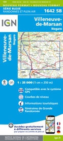 Wandelkaart - Topografische kaart 1642 SB - Serie Bleue Villeneuve-de-Marsan | IGN - Institut Géographique National