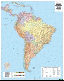 Wandkaart South America Political | 124 x 99 cm | Freytag & Berndt