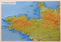 Bretagne-Cotentin met voelbaar 3D reliëf | 113 x 80 cm