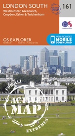 Wandelkaart - Topografische kaart 161 OS Explorer Map | Active London South / Westminster / Greenwich | Ordnance Survey