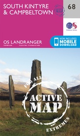 Wandelkaart - Topografische kaart 68 Landranger Active South Kintyre / Campbeltown | Ordnance Survey