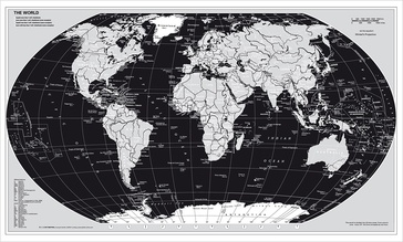 Wereldkaart The World Zilvereditie 63 x 96 cm | Stiefel