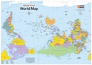 Wereldkaart World pol. upside down in omslag | Hema Maps