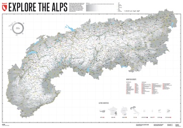 Wandkaart Alpen Gestalten | 140 x 100 cm | Marmota Maps