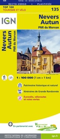 Fietskaart - Wegenkaart - landkaart 135 Nevers - Autun - Morvan | IGN - Institut Géographique National